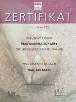 Zertifikat: dobi Beauty Academy Seminar "Nail-Art Basic"